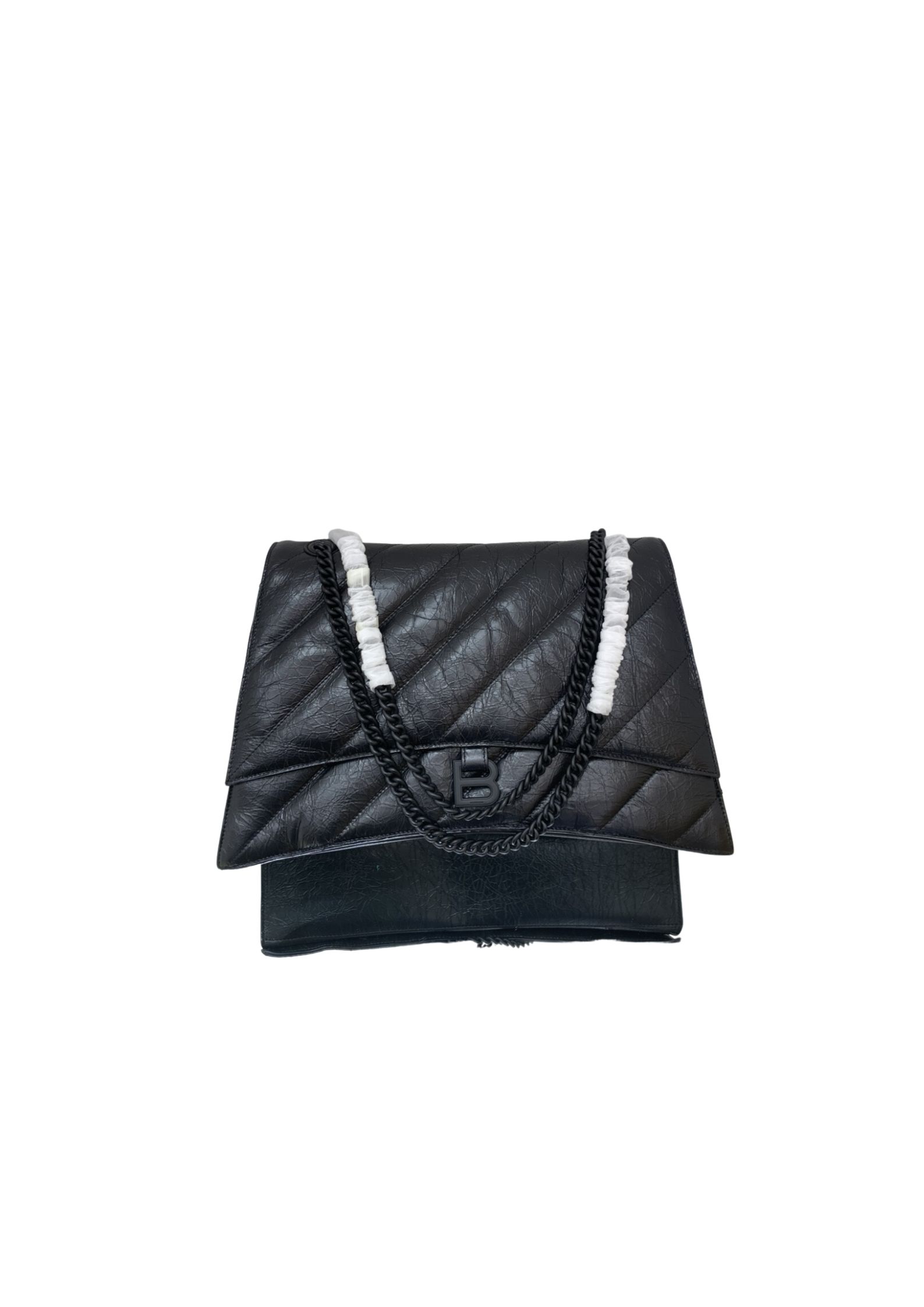 Ba1en*iaga Crush Large Chain Bag Quilted In Black For Women 15.7in/ 40cm