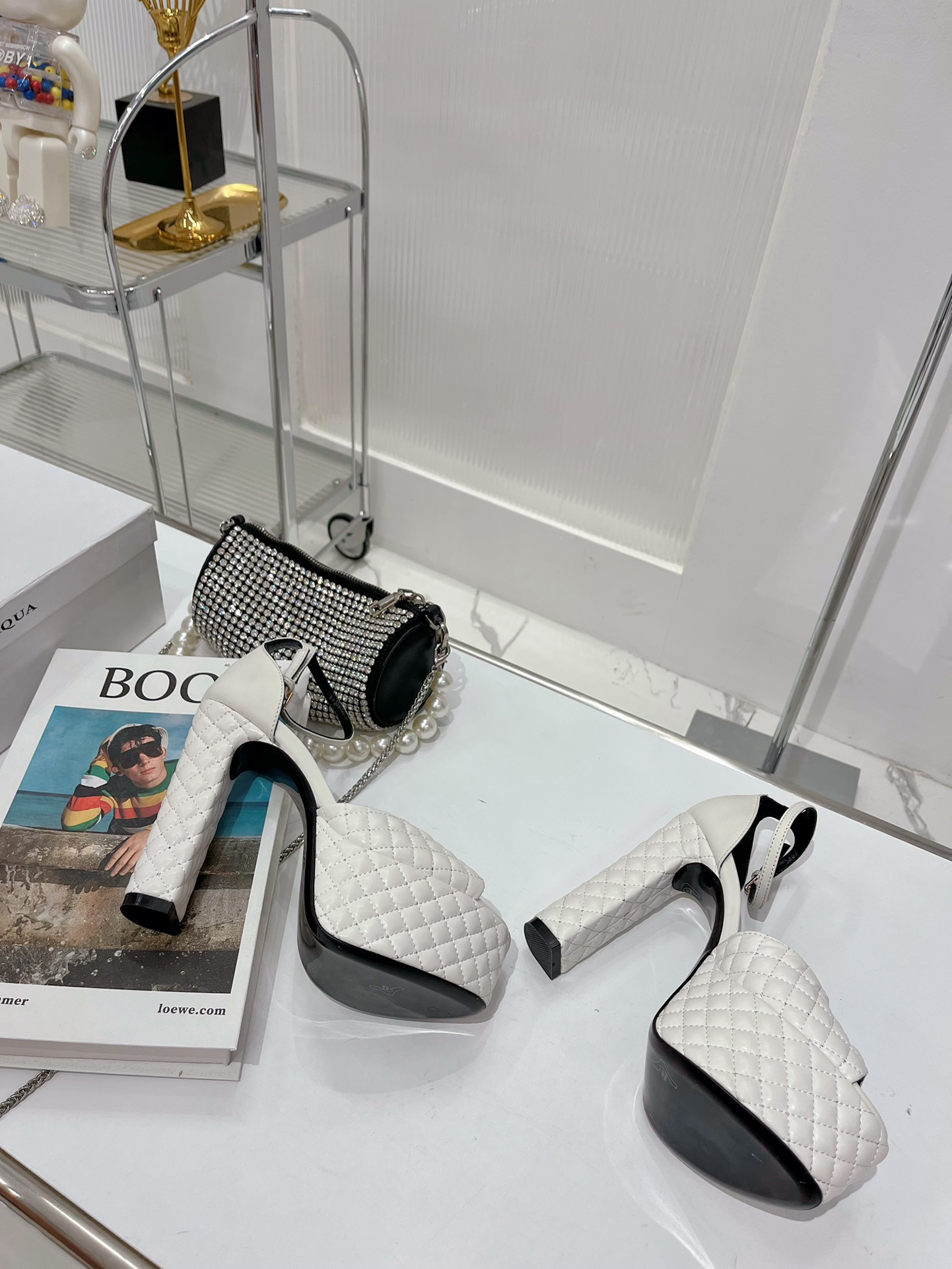 Sa1nt Lau*nt Jodie Platform Sandals In Smooth White For Women