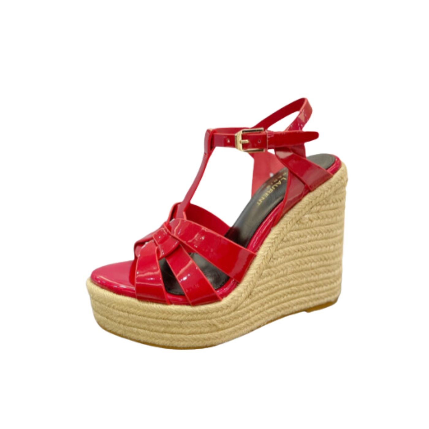 Sa1nt Lau*nt Tribute Espadrilles In Patent Red For Women