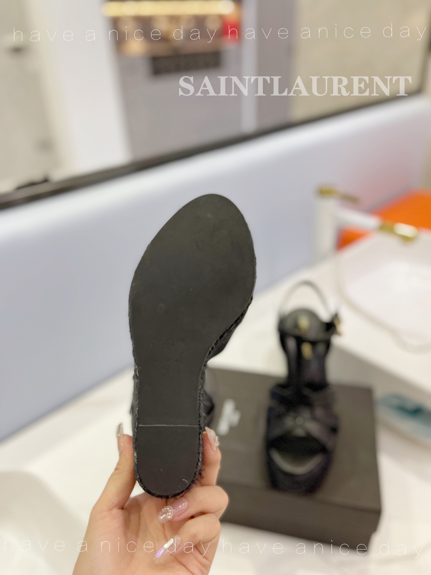 Sa1nt Lau*nt Tribute Espadrilles In Smooth Black For Women 611924BDA001000