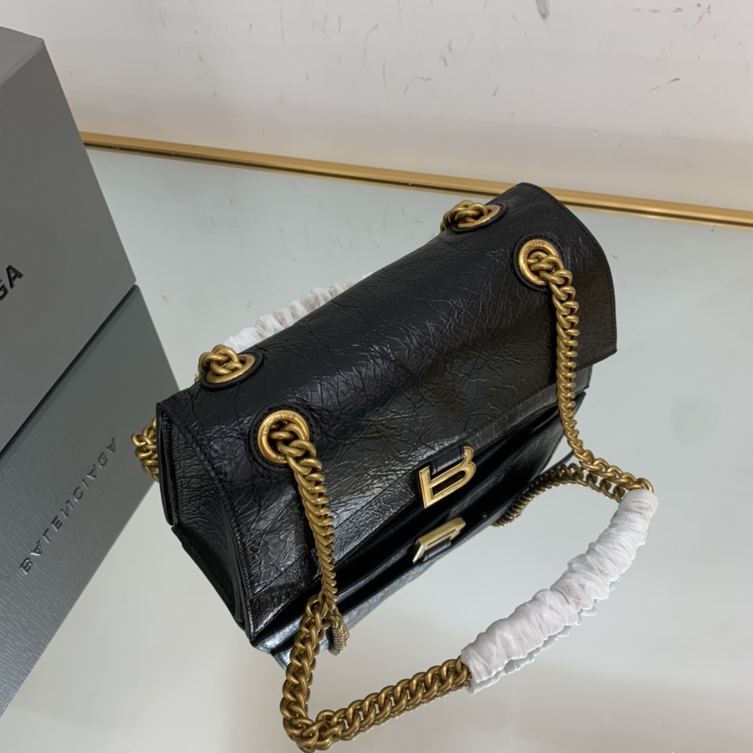 Ba1en*iaga Crush Small Chain Bag In Black For Women 9.8in/ 25cm 716351210IT1000