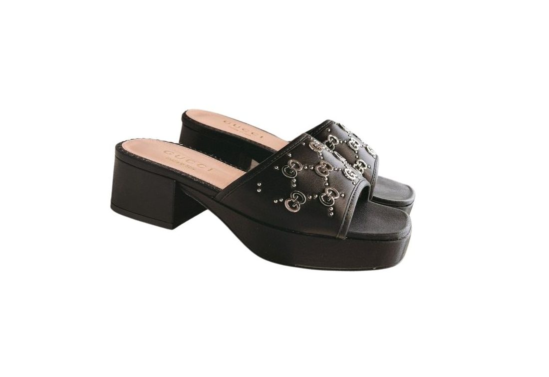 Gvc*1 Interlocking G Slide Sandal Black For Women