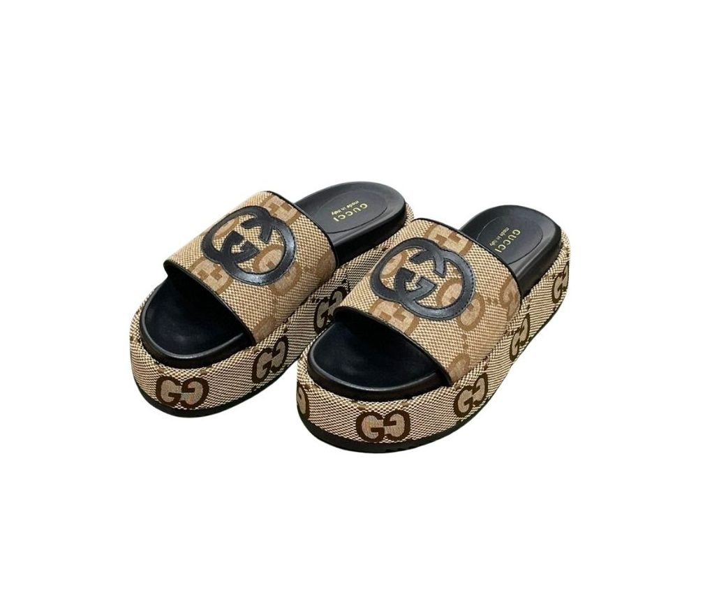 Gvc*1 Platform Slide Sandal Brown For Women ‎
