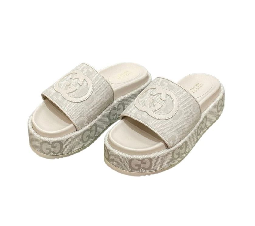 Gvc*1 Platform Slide Sandal White For Women ‎