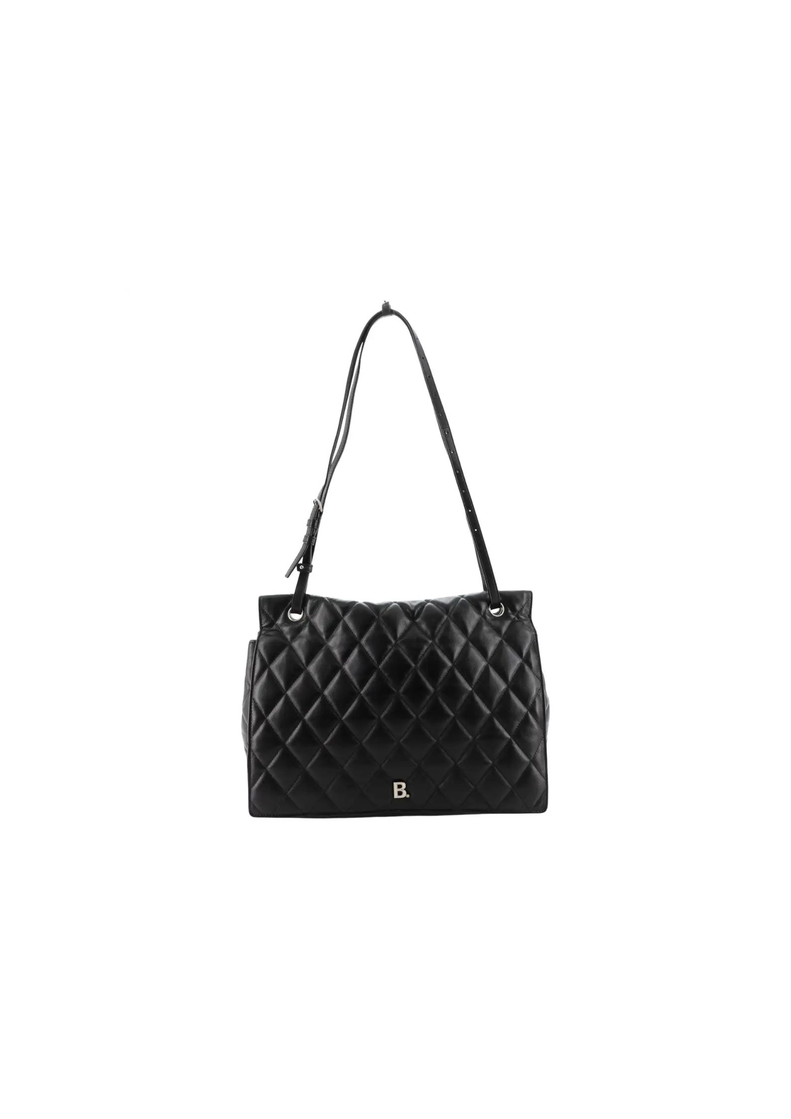 Ba1en*iaga Touch B. Shoulder Bag Quilted Large In Black For Women 14n/36cm