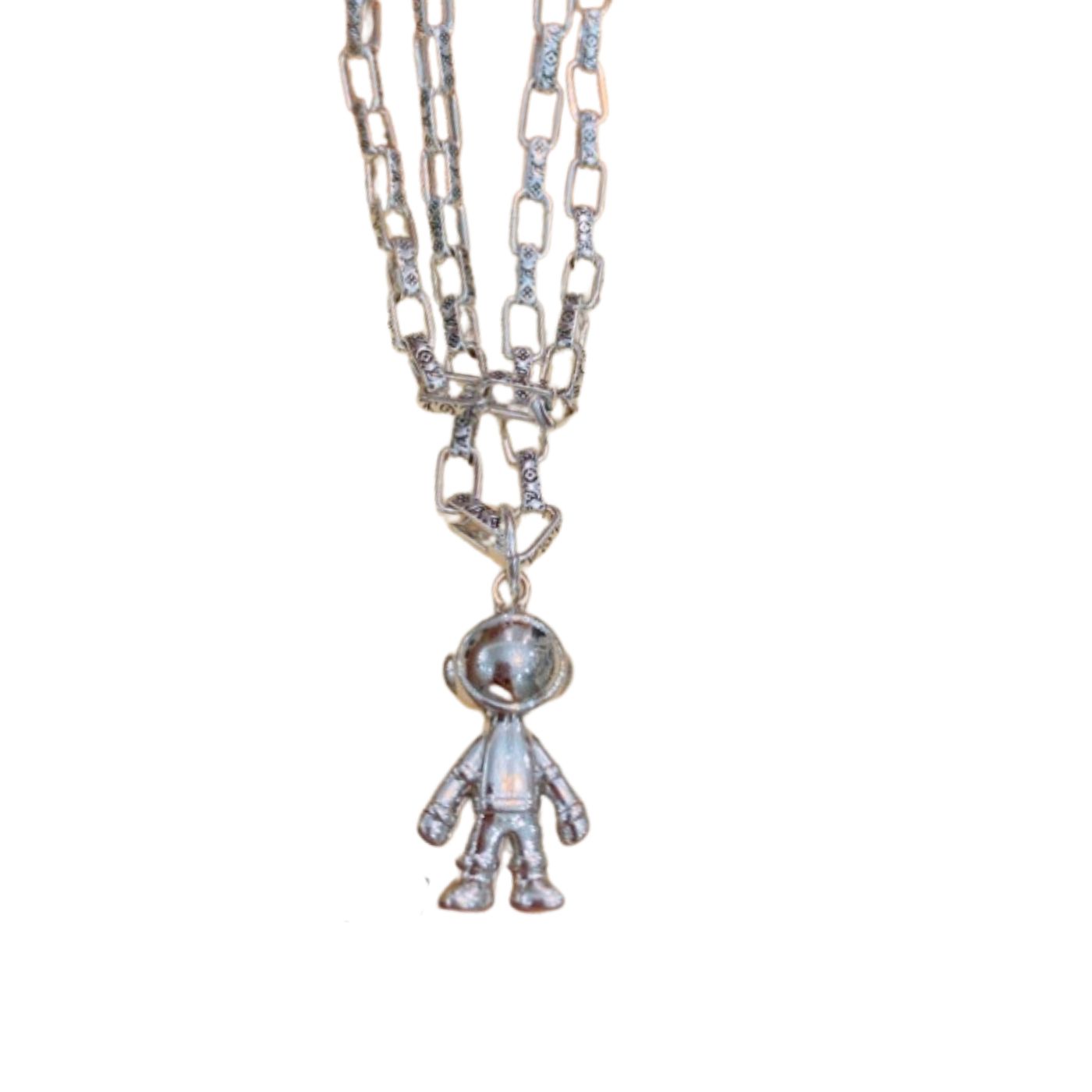 L0vis Vvtt0n Asronaut Necklace Silver For Women