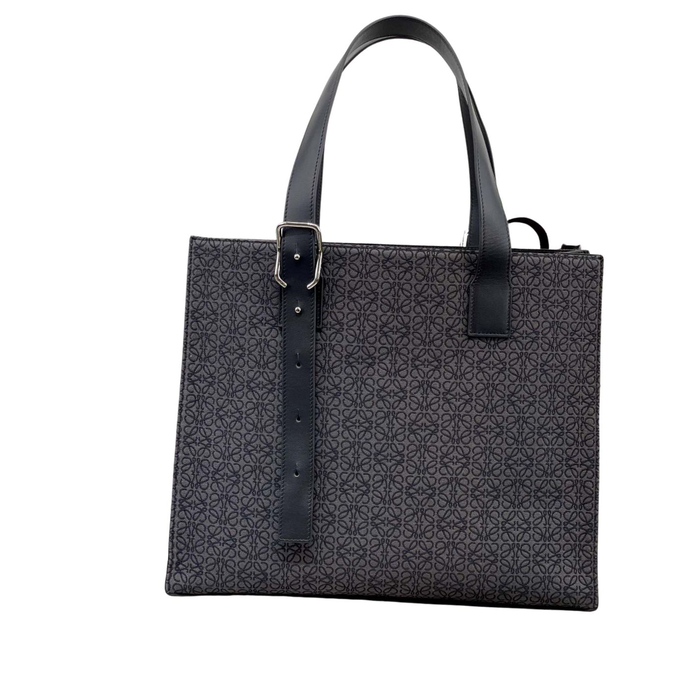 L0ew* Buckle Horizontal Tote In Anagram Jacquard Black For Women 14.4in / 36.5cm B692K96X02
