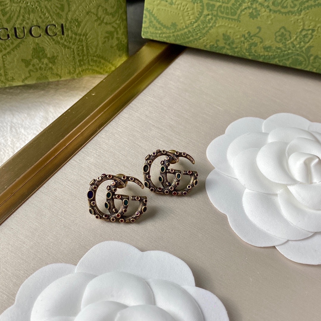 Gvc*1 Double G Earrings Gold For Women