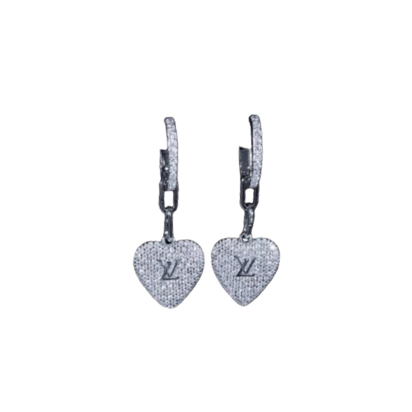 L0vis Vvtt0n Engraving LV Signature Twinkle Earrings Silver Tone For Women