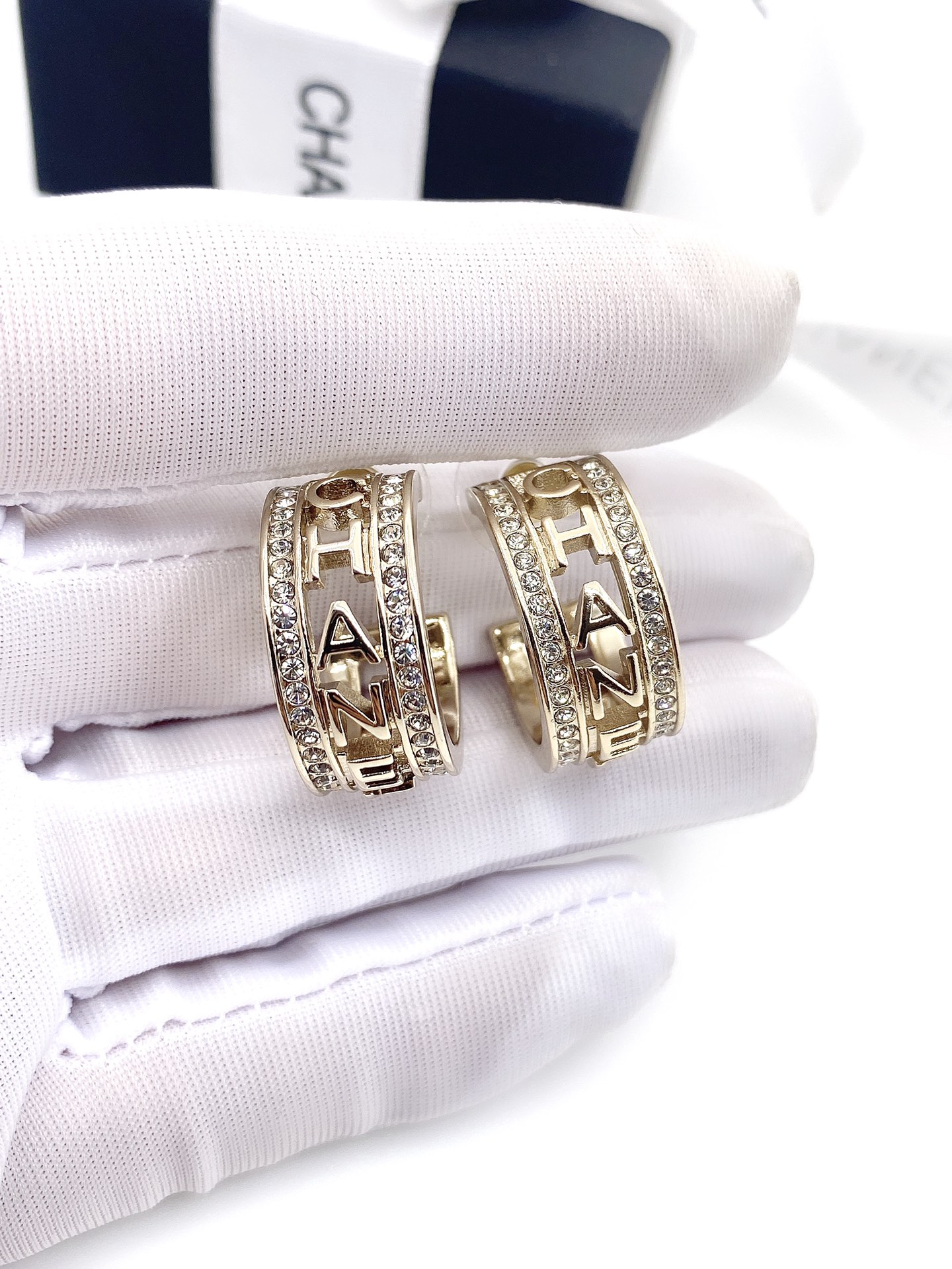 Ch**el Engraving The Letter C-H-A-N-E-L Earrings Gold Tone For Women