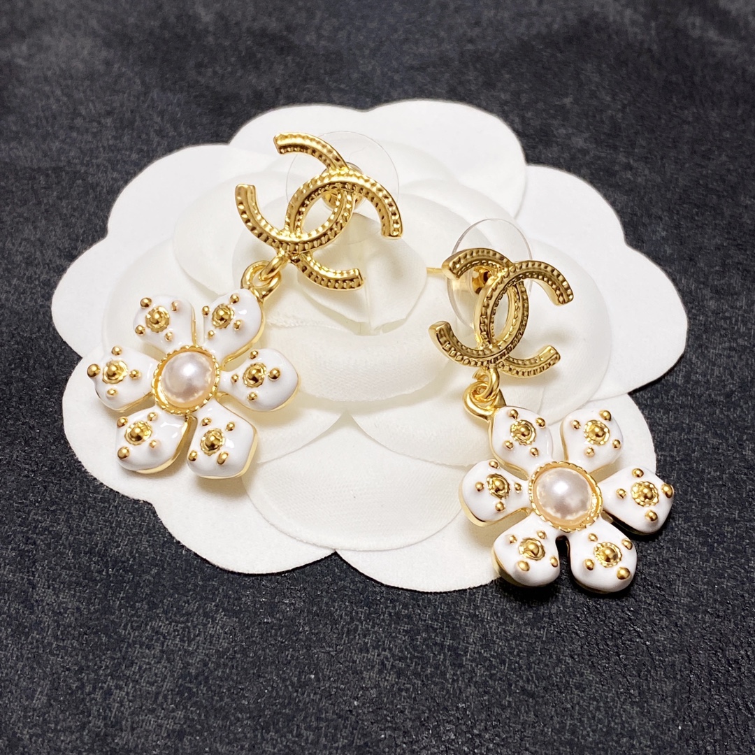 Flower Earrings White For Women