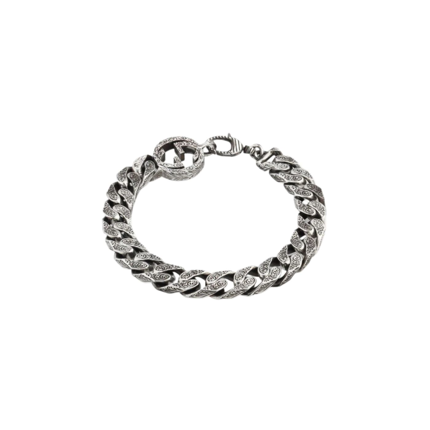 Gvc*1 Interlocking G Chain Bracelet Silver Tone For Men 454285 J8400 0811