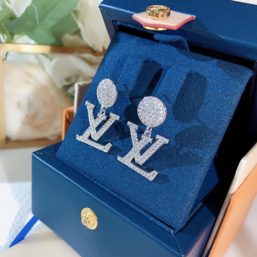 L0vis Vvtt0n LV Iconic Twinkle Earrings Silver Tone For Women