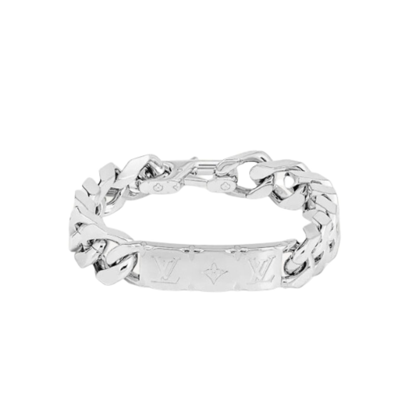 L0vis Vvtt0n Monogram Chain Bracelet Silver Tone For Men M00855