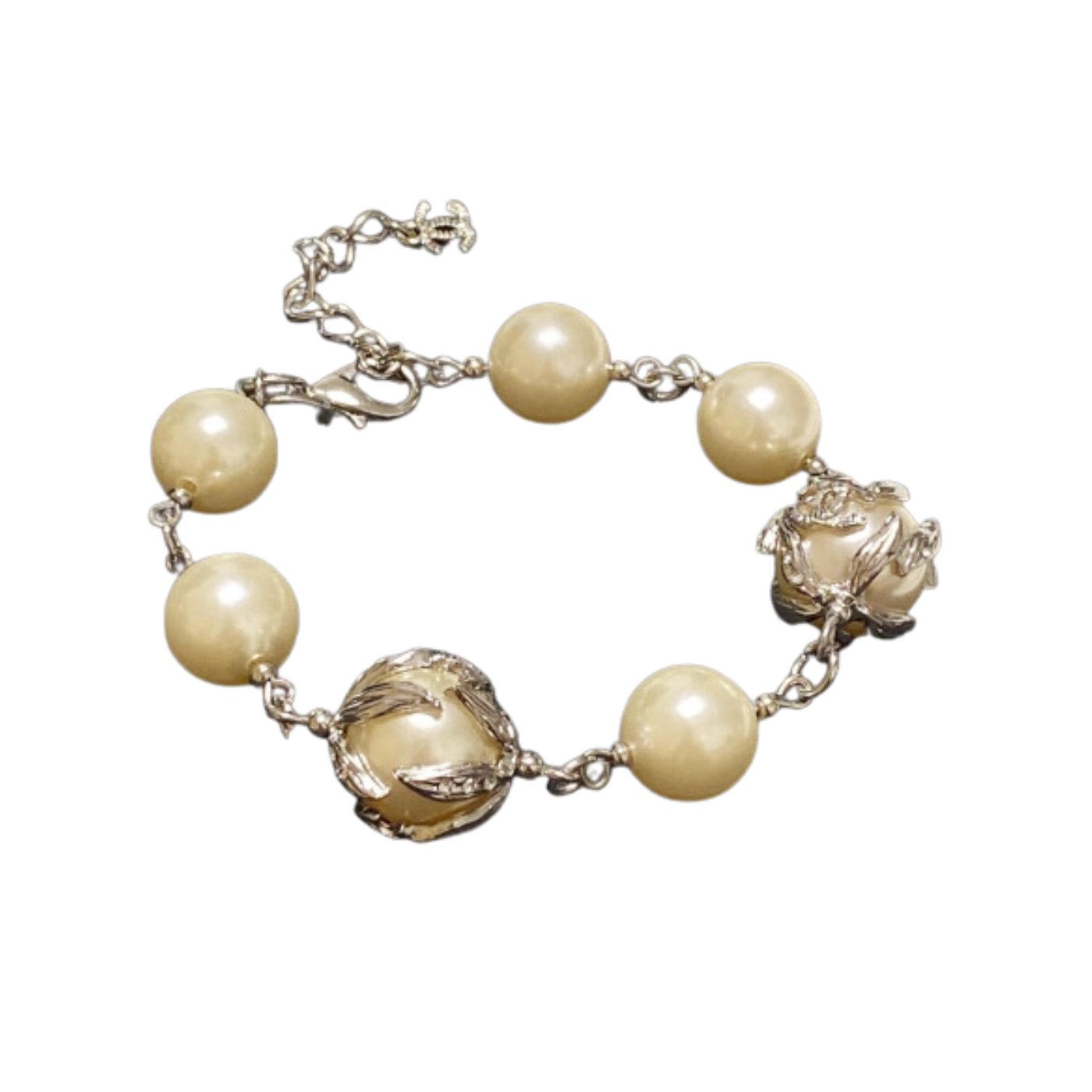 Ch**el Pearl Bracelet Beige For Women