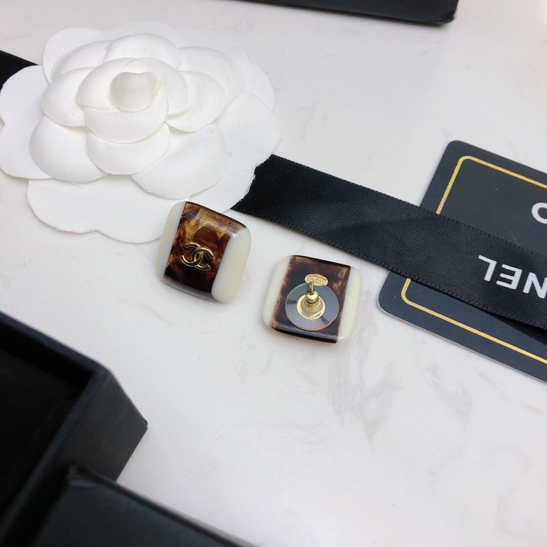 Ch**el Stud Earrings Black For Women