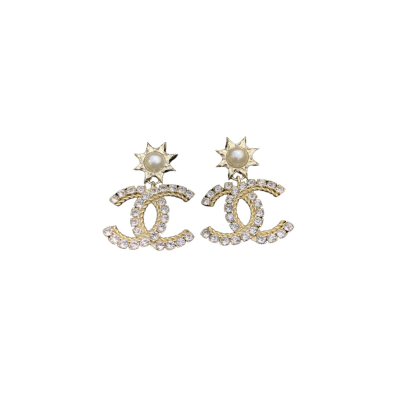 Ch**el Sun Shape Earrings Gold Tone For Women