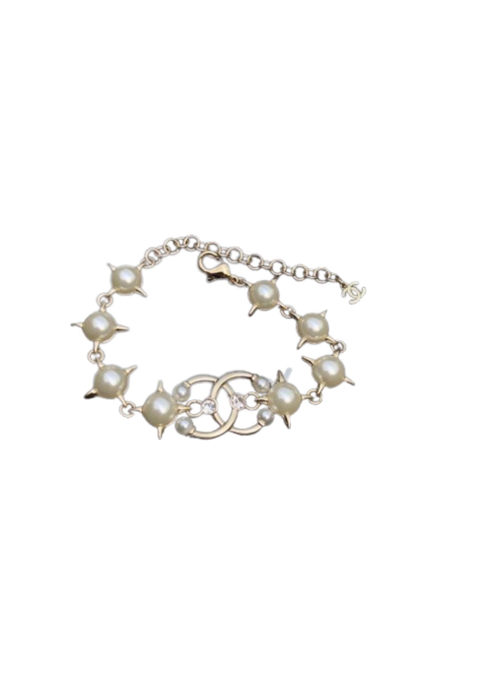Ch**el Pearl And Star Bracelet Gold Tone For Women