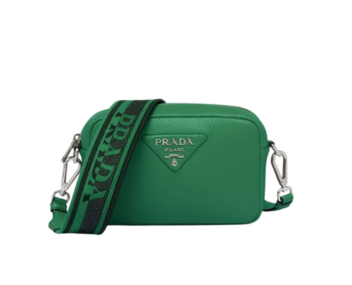 Pra*a Small Shoulder Bag In Green For Women 7.5in/ 19cm 1BH192_2DKV_F0YFM_V_3OO