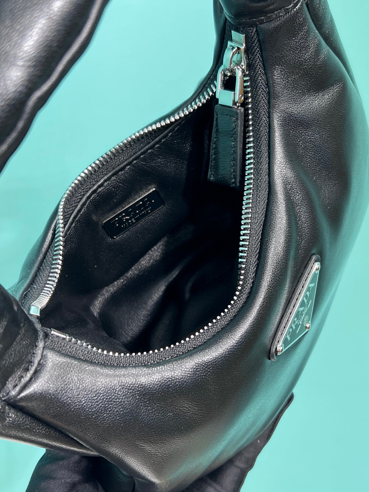 Pra*a Soft Padded Nappa Mini-Bag In Black For Women 8.2 in/ 21cm 1BA384_2DYI_F0002_V_OVM