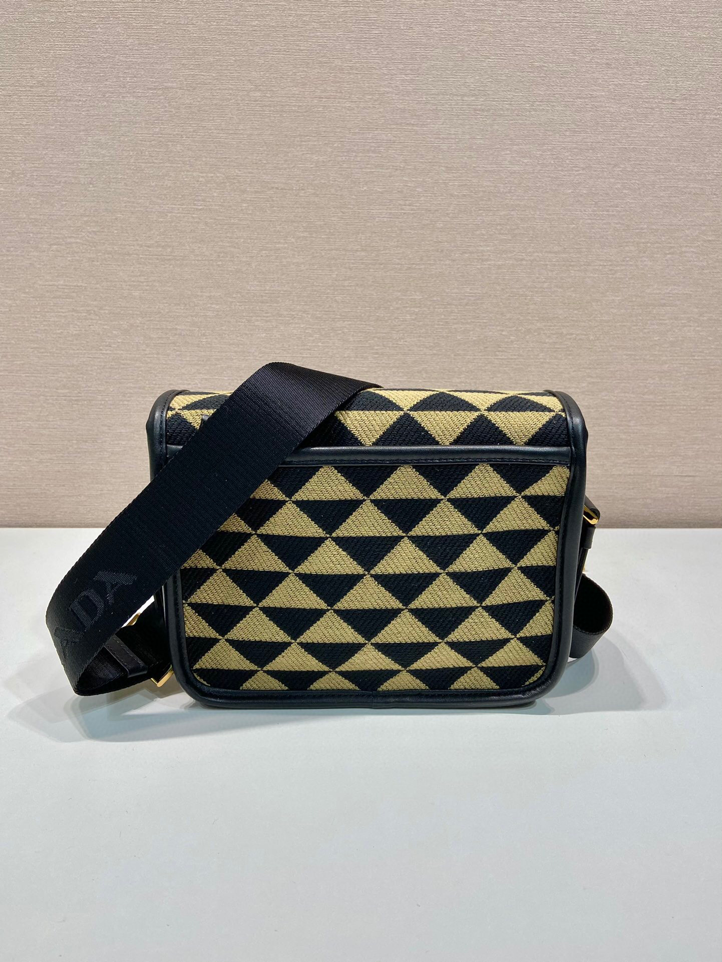 Pra*a Symbole Embroidered Fabric Bag In Beige For Women 8.6 in/ 22 cm 2VD034_2FKL_F0Y30_V_XOP