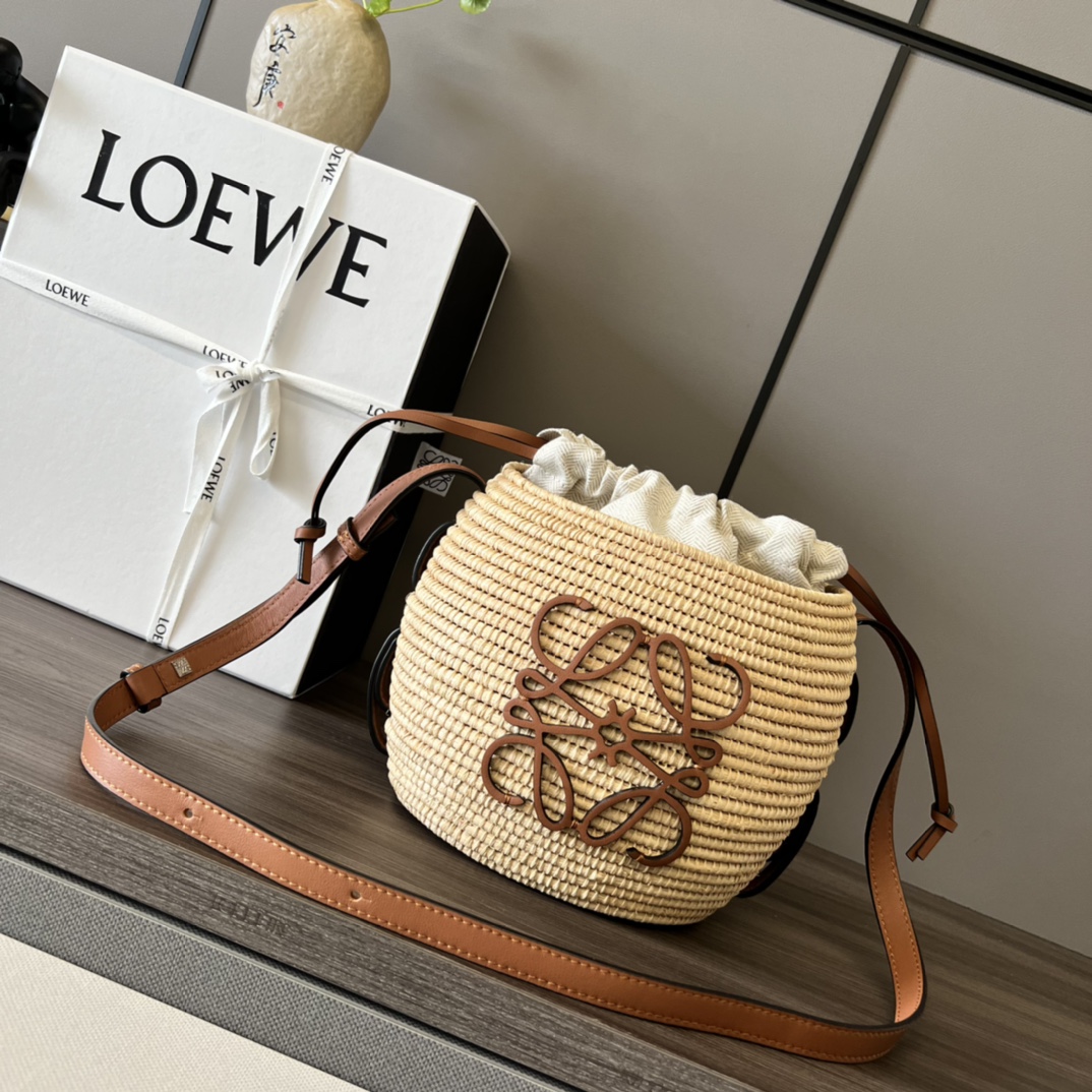 L0ew* Beehive Basket Bag Beige/Brown For Women 7.9in / 20cm A223Z48X03