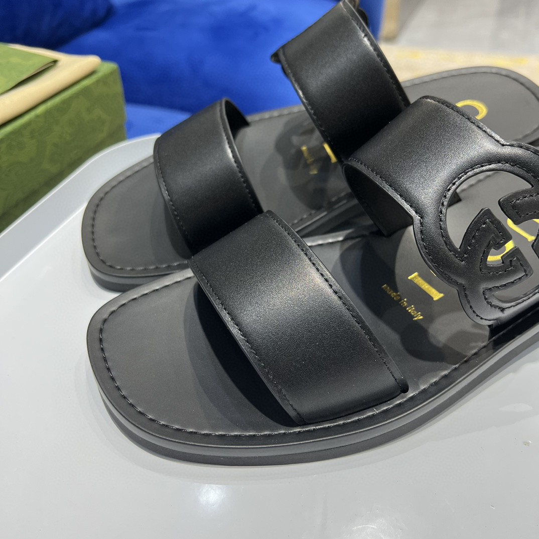 Gvc*1 Interlocking-G Slide Sandal Black For Men