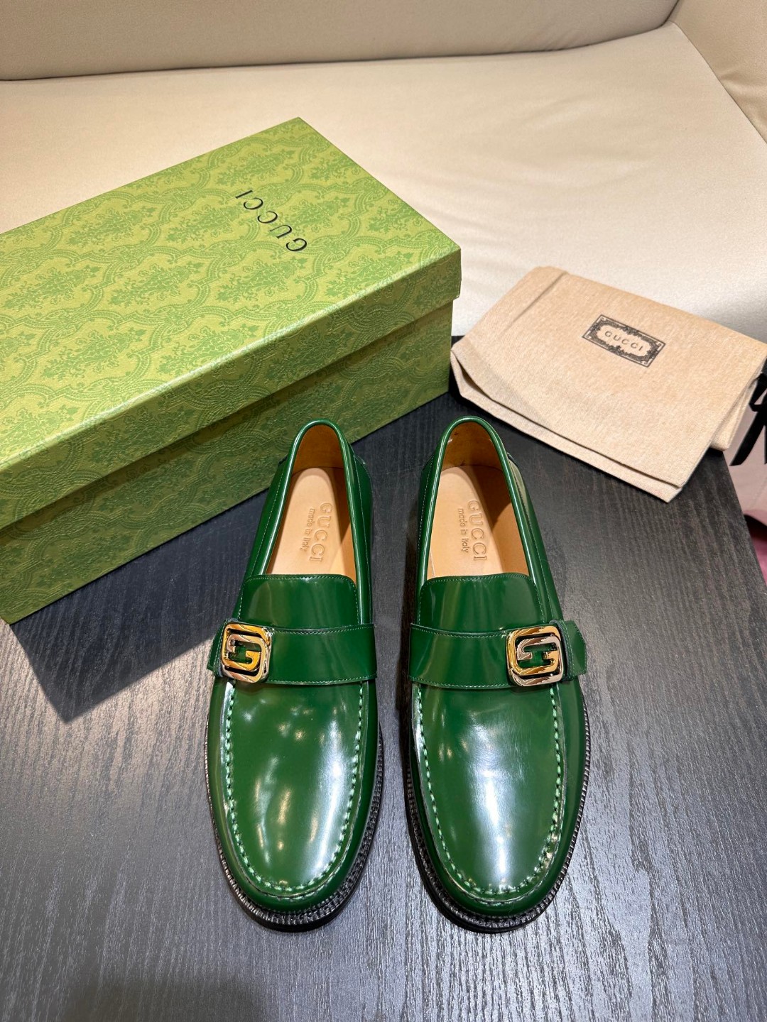 Gvc*1 Interlocking G Loafer Green For Men