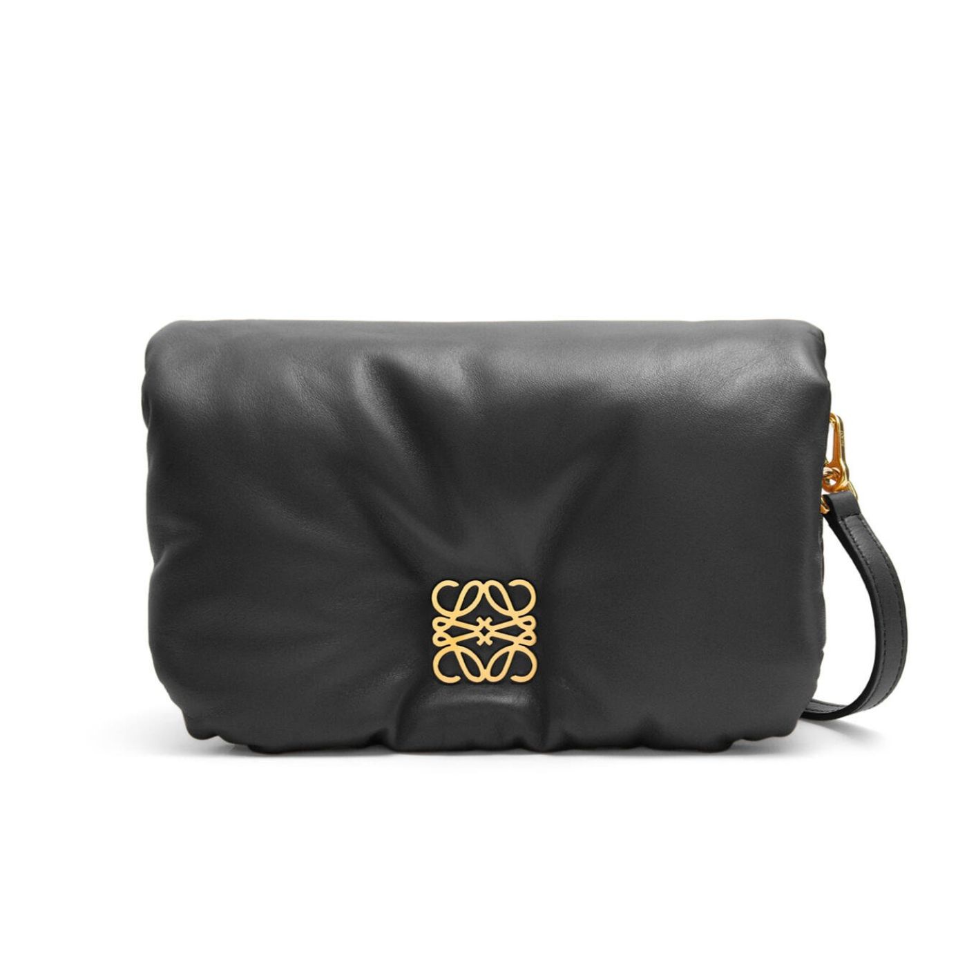 L0ew* Mini Puffer Goya Bag Black/Beige/Green Khaki For Women 7.9in / 20cm A896W56X01