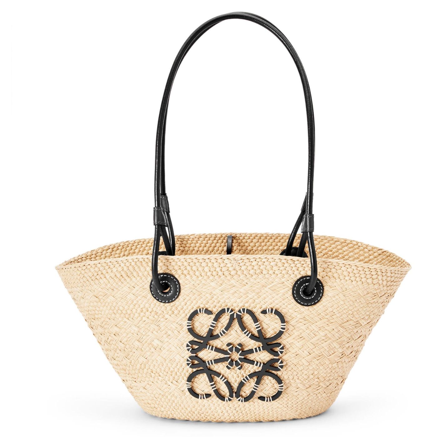 L0ew* Small Anagram Basket Bag Beige/Black For Women 15in / 38cm A223P65X01