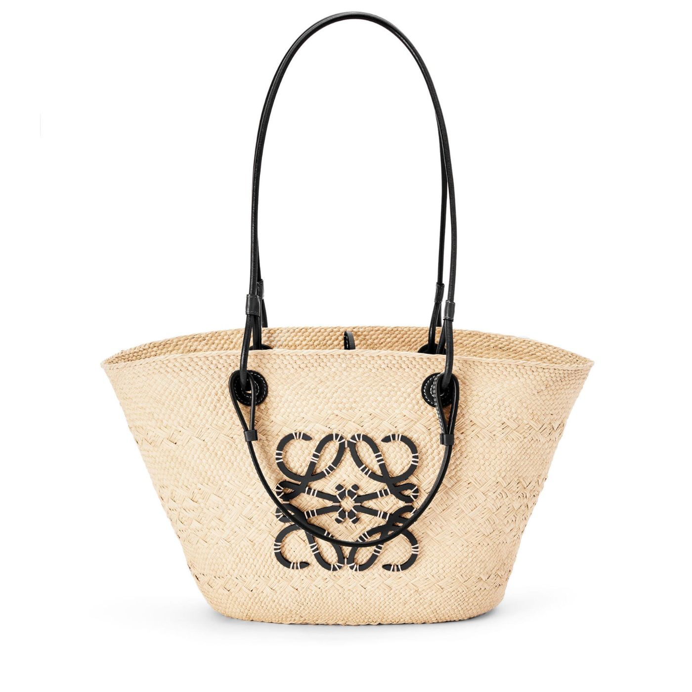 L0ew* Anagram Basket Bag Beige/Black For Women 18.1in / 46cm A223T43X02