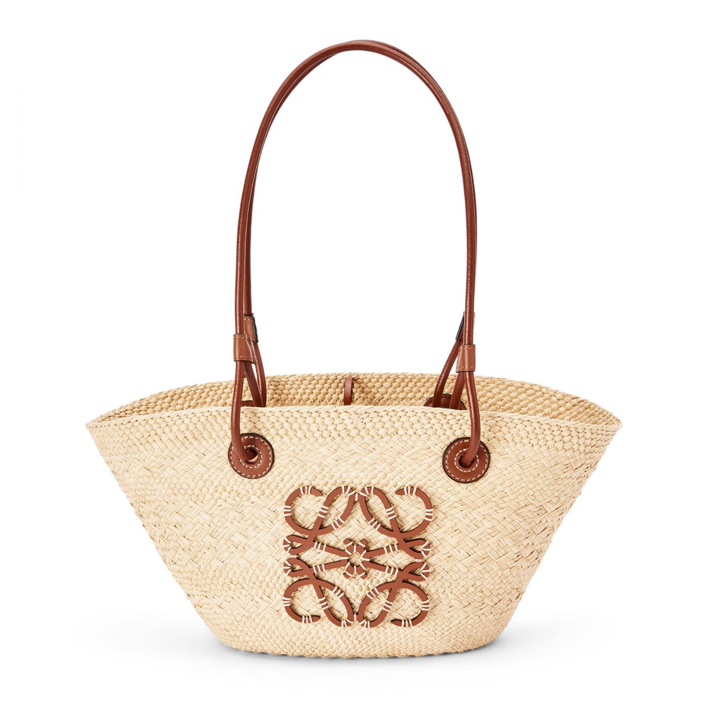 L0ew* Small Anagram Basket Bag Beige/Brown For Women 15in / 38cm A223P65X01