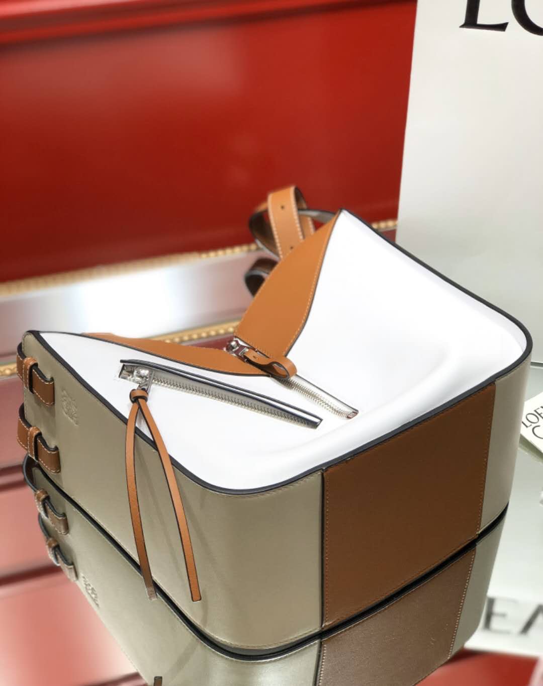 L0ew* Small Hammock Bag Blue/Pink/Beige/White/Brown/Burgundy/Grey For Women 11.8in / 30cm