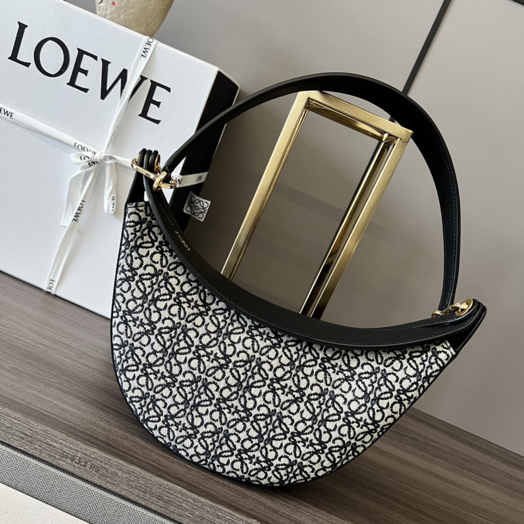 L0ew* Small Luna Bag Black/Brown/Light Brown For Women 12in / 30.5cm A923PM1X02