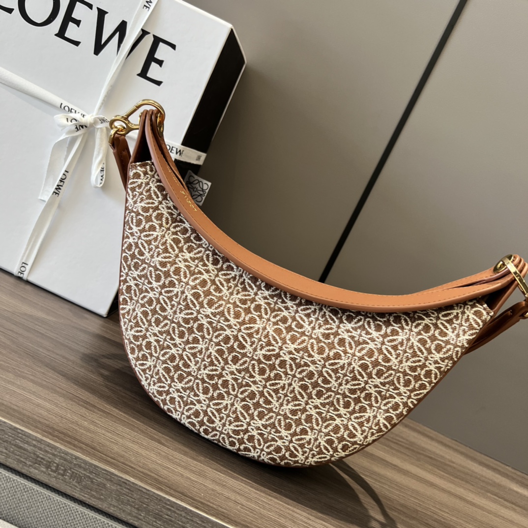 L0ew* Small Luna Bag Black/Brown/Light Brown For Women 12in / 30.5cm A923PM1X02