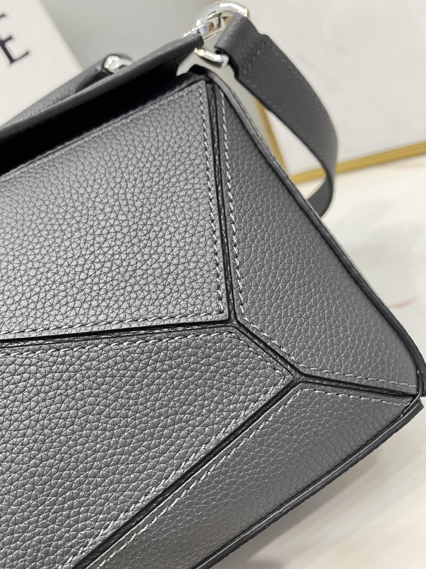 L0ew* Small Puzzle Bag Pink/Grey/Brown/Blue For Women 9.4in / 24cm