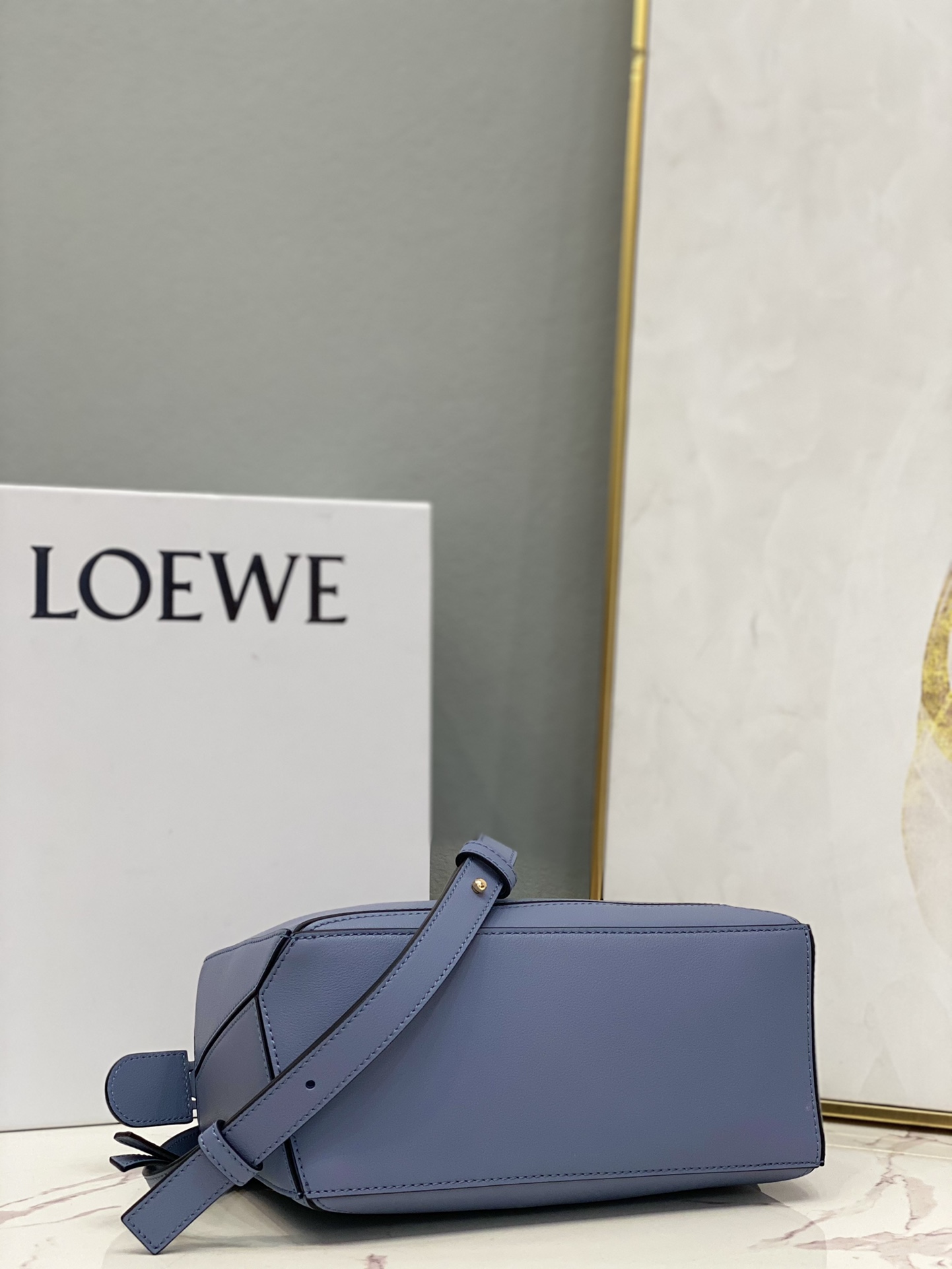 L0ew* Small Puzzle Bag Pink/Grey/Brown/Blue For Women 9.4in / 24cm