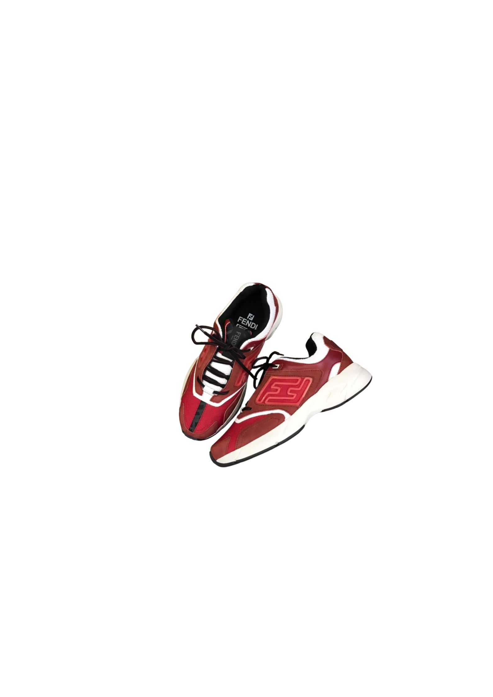 F**di FD Faster Trainers Sneakers Burgundy For Men 7E1555AKX6F1ICI