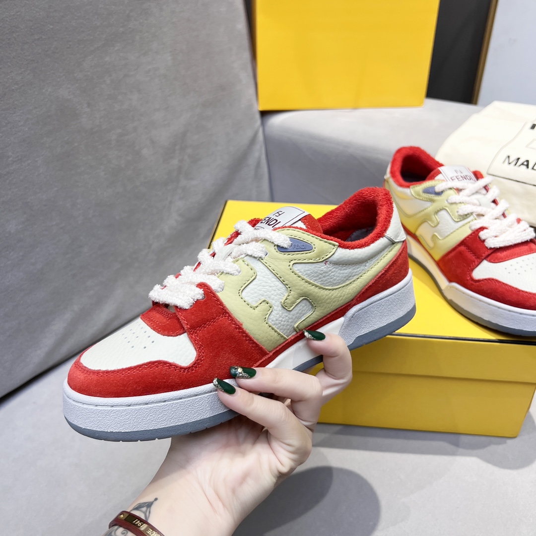 F**di FD Match Low Tops Sneakers Red For Men 7E1493AI1NF1H1D