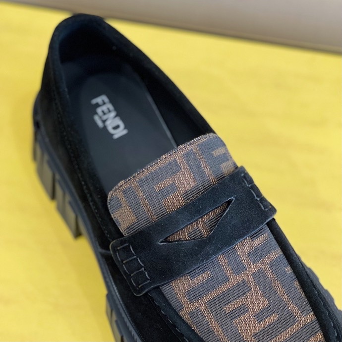 F**di FD O’Lock Nubuck Loafers Brown For Men