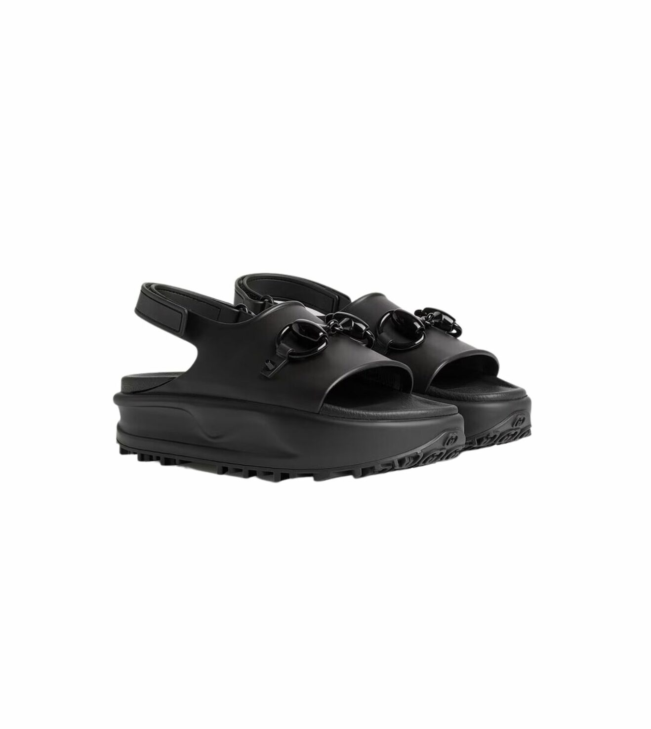 Gvc*1 Horsebit Flatform Sandal Black For Women 742435 JAAC9 1000