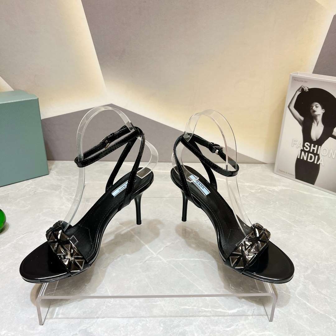 Pra*a Ankle Strap Pumps Black For Women