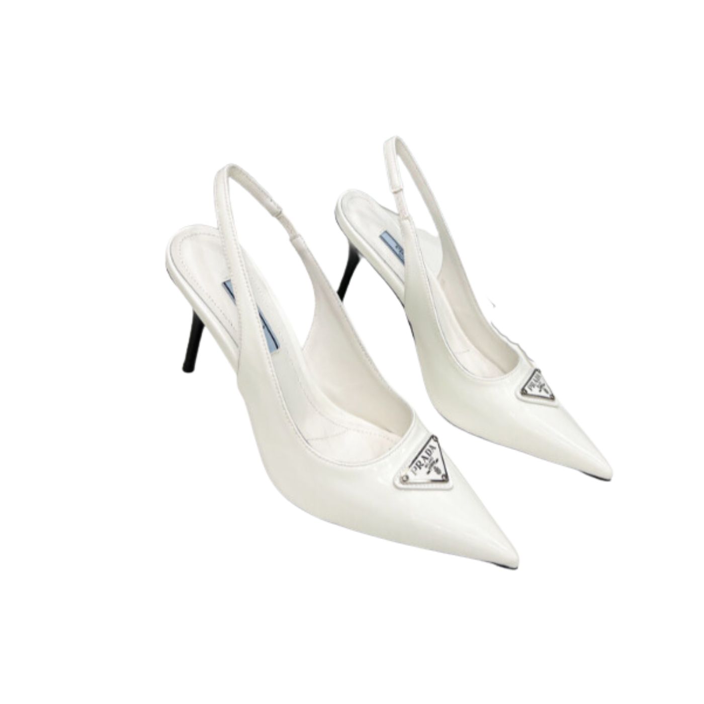 Pra*a Brushed Sling Pumps White For Women
