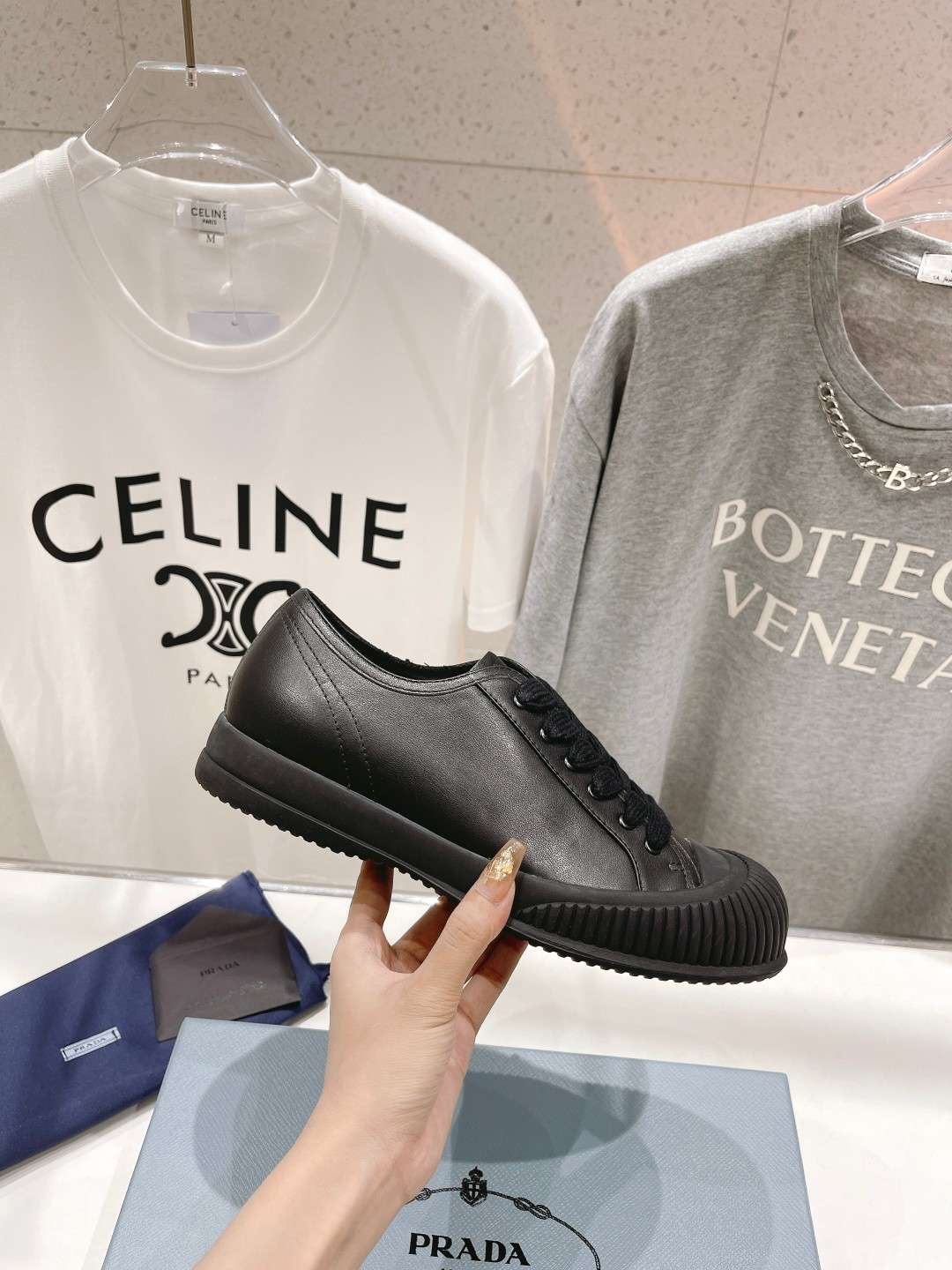 Pra*a Chunky Sole Sneakers Black For Women