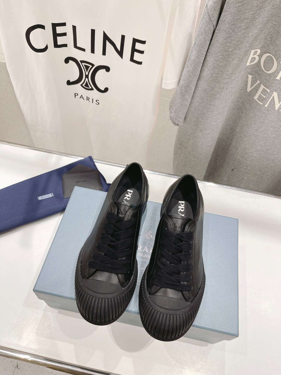 Pra*a Chunky Sole Sneakers Black For Women