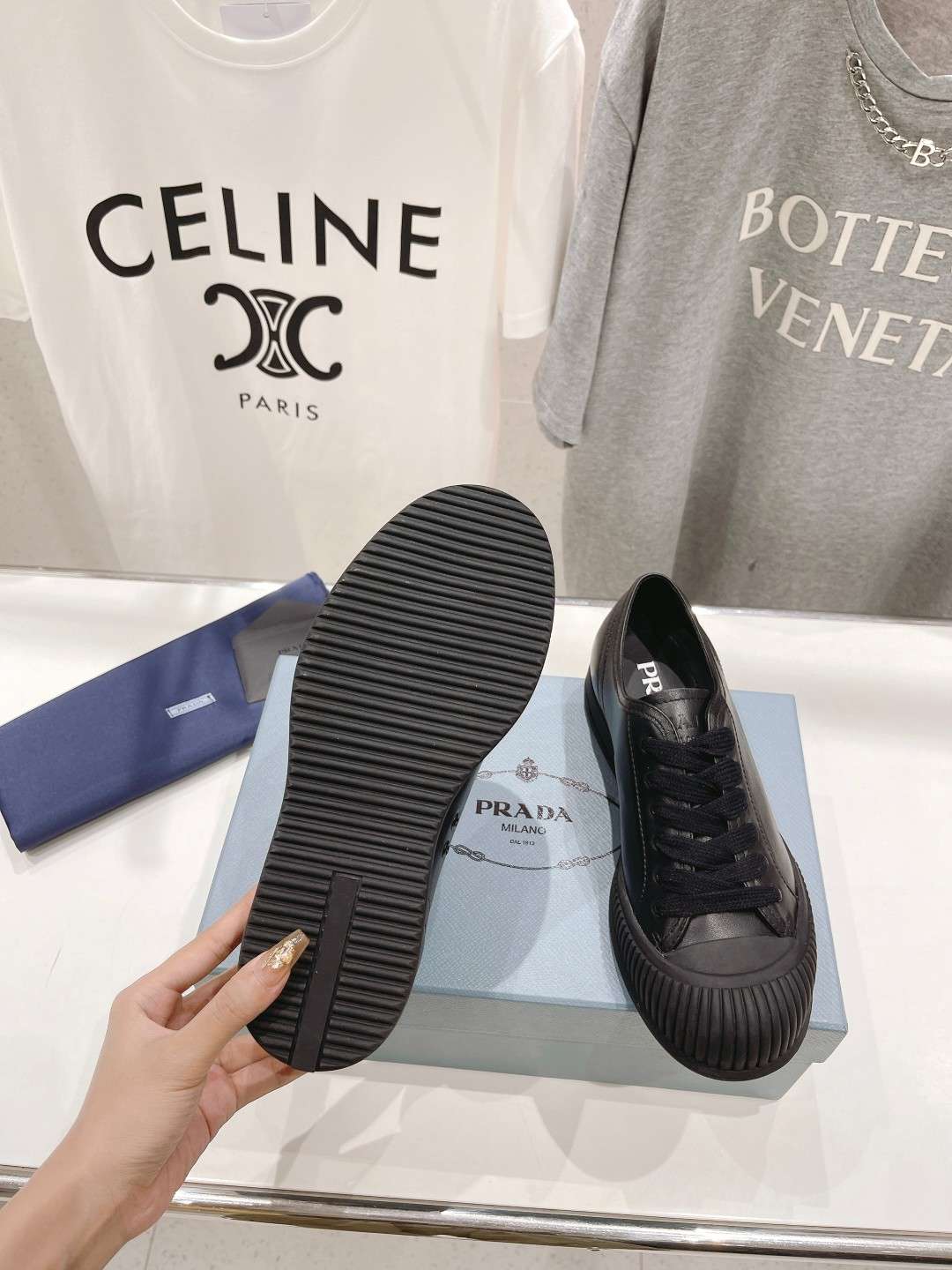 Pra*a Chunky Sole Sneakers Black For Women