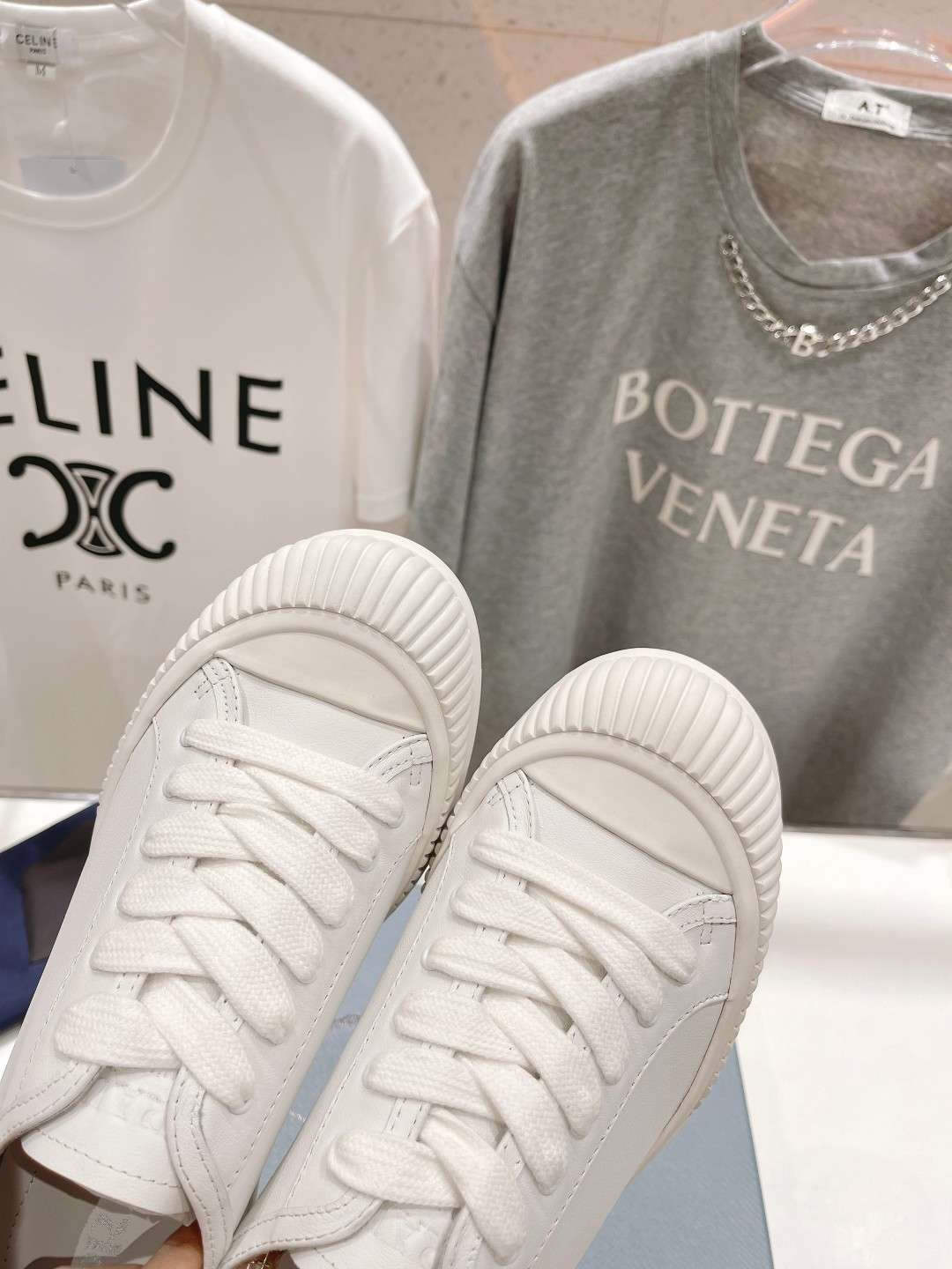 Pra*a Chunky Sole Sneakers White For Women