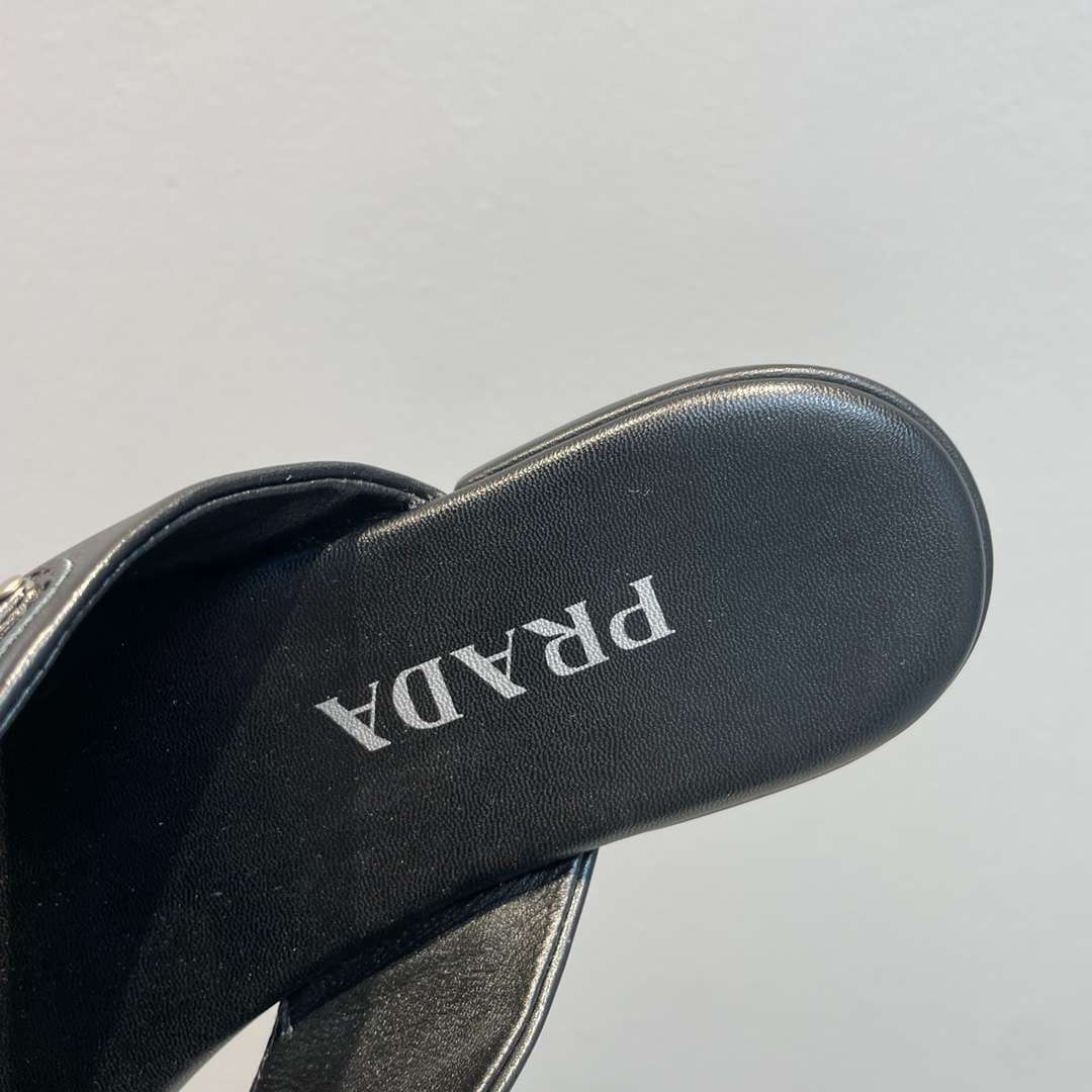 Pra*a Cross Straps Slides Black For Women