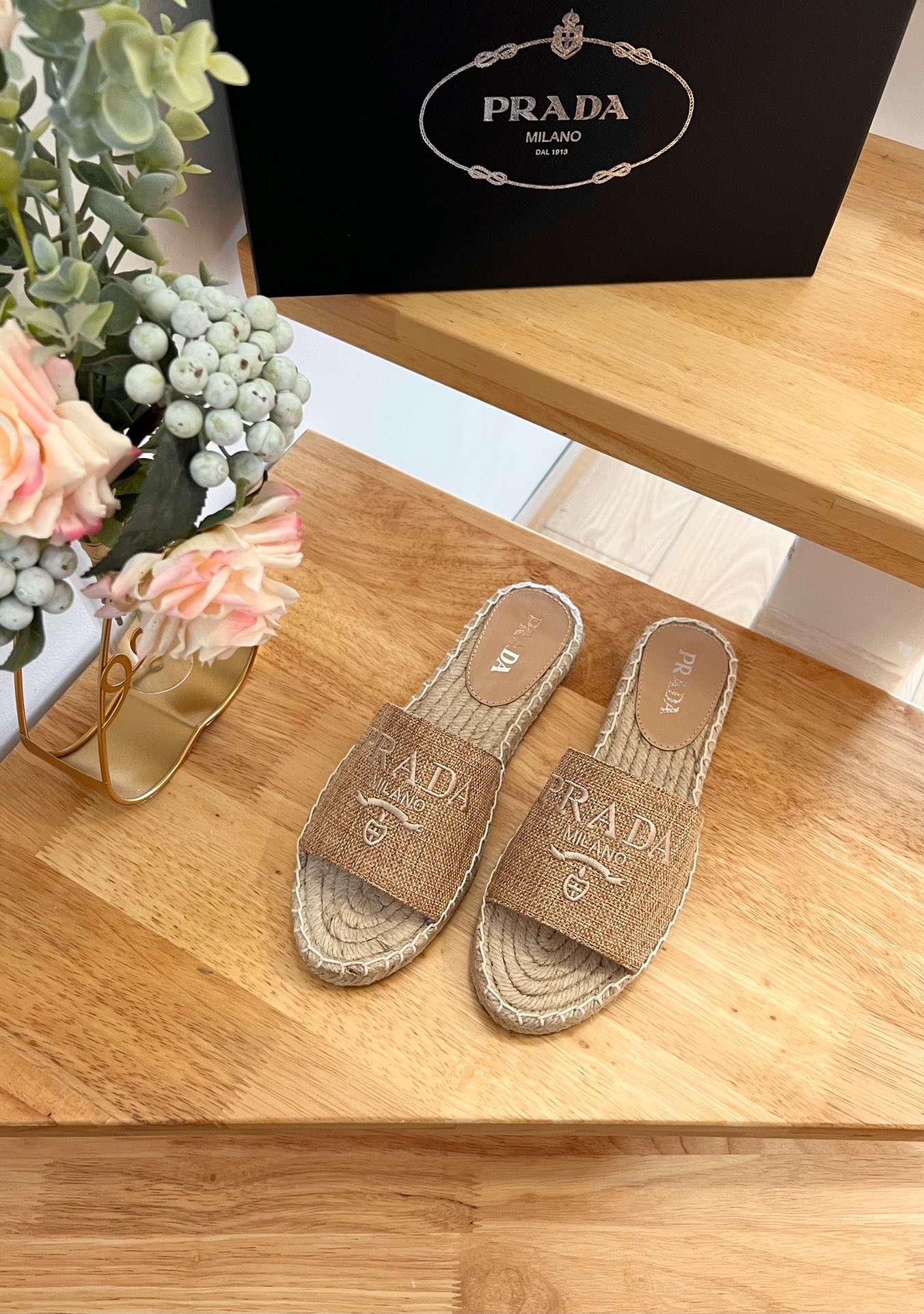 Pra*a Fabric Espadrilles Brown For Women