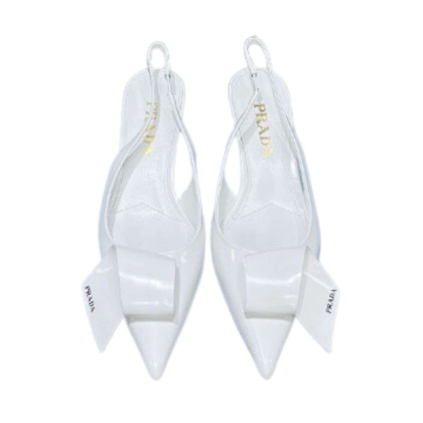 Pra*a Frill Slingback Pumps White For Women